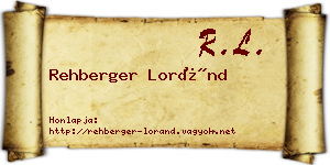 Rehberger Loránd névjegykártya