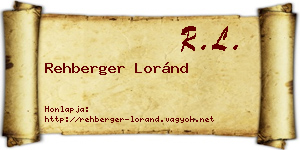 Rehberger Loránd névjegykártya
