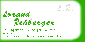 lorand rehberger business card